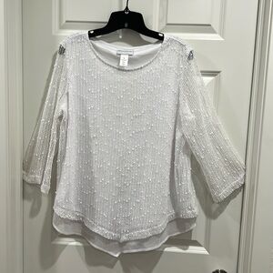 Alfred Dunner white top. Size medium.